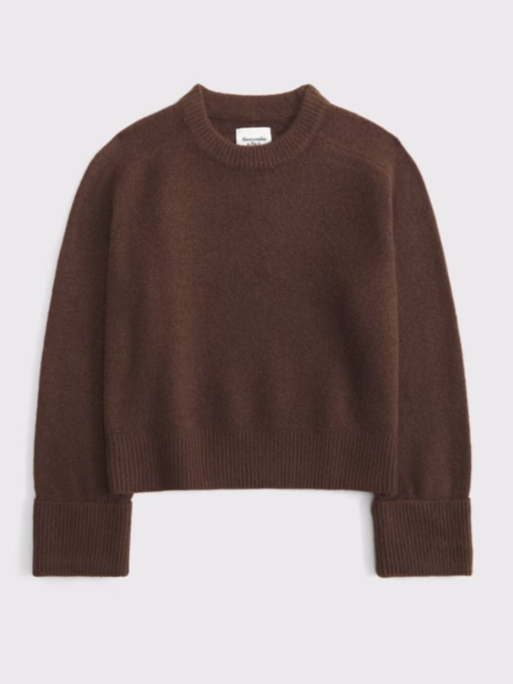 Abercrombie & Fitch The A&F Madeline Crew Sweater in Warm Brown